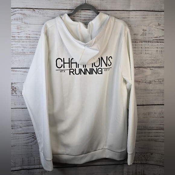 NWT White Zip-Up Hoodie Mens Size 2X Aero Dry Longsleeve Quick Dry Pockets - Picture 5 of 6